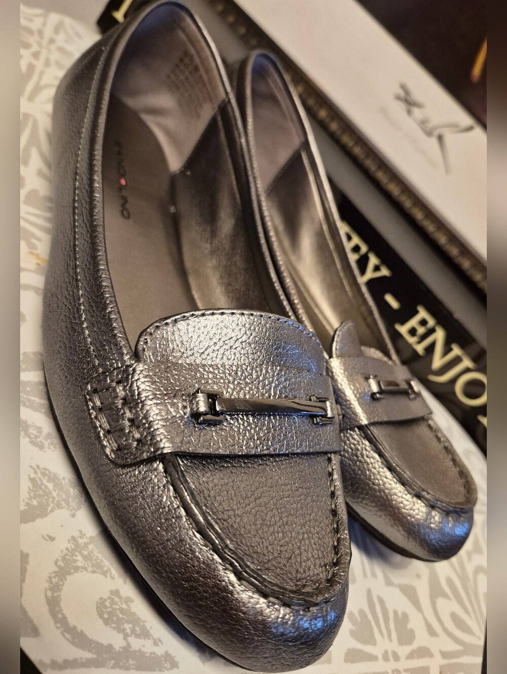 Bandolino Metallic Silver Women's Loafers 9.5